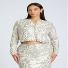 Sequin Cropped Cardigan image number null