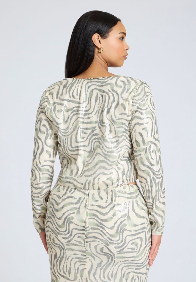 Sequin Cropped Cardigan image number 2