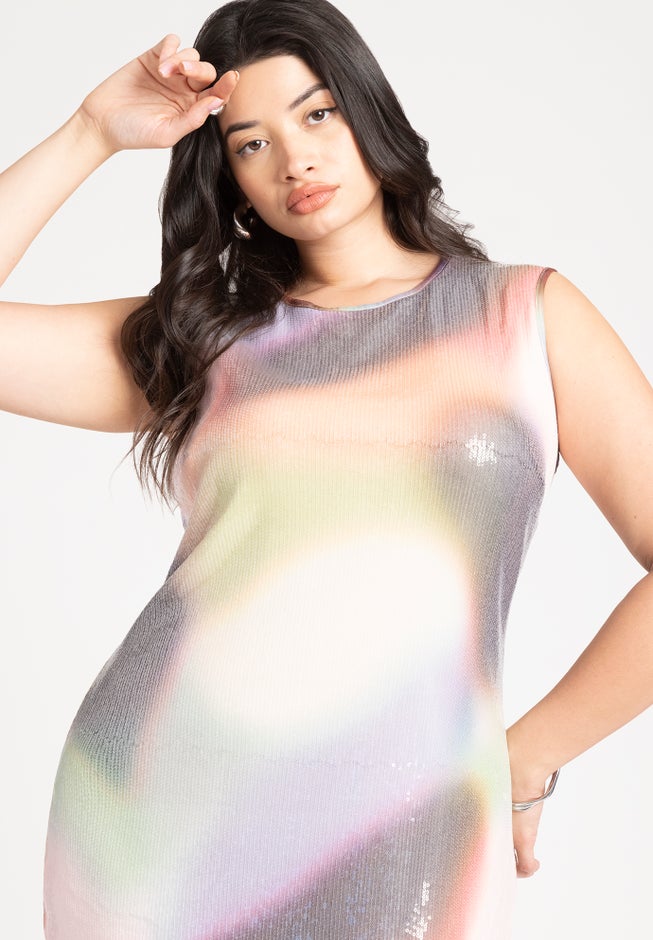 Sequin Mesh Cover-Up Dress image number 2