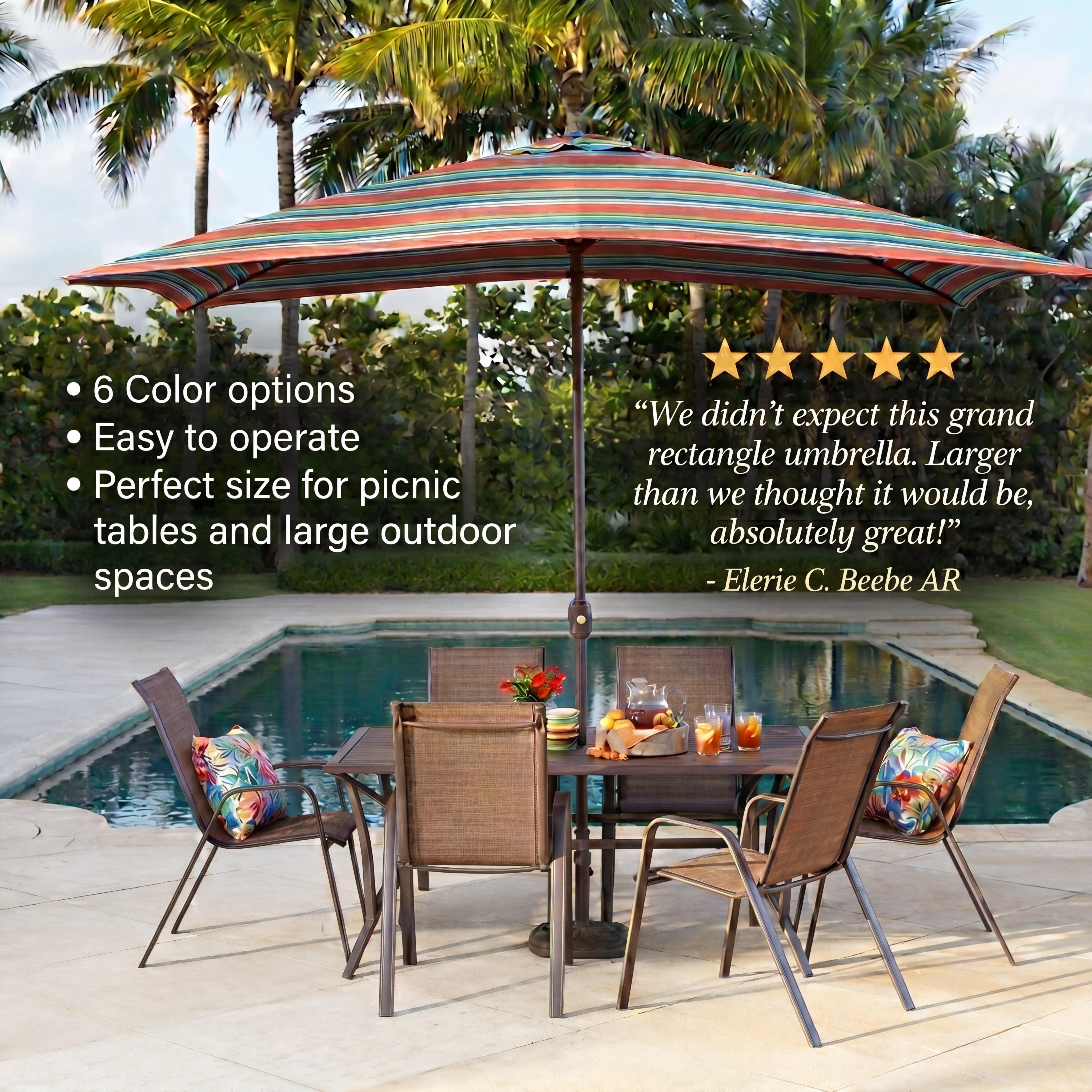 6&frac12; Ft. x 10 Ft. Oversized Rectangular Umbrella image number 5