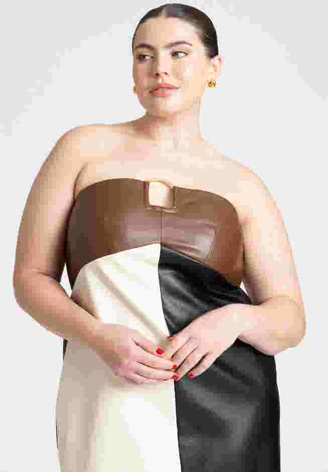Leather Colorblocked Dress image number 2