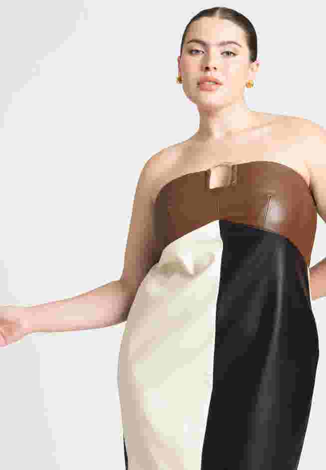 Leather Colorblocked Dress image number 3