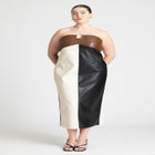 Leather Colorblocked Dress image number null