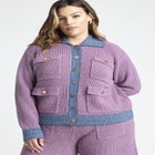 Shimmer Sweater Jacket With Pockets image number null