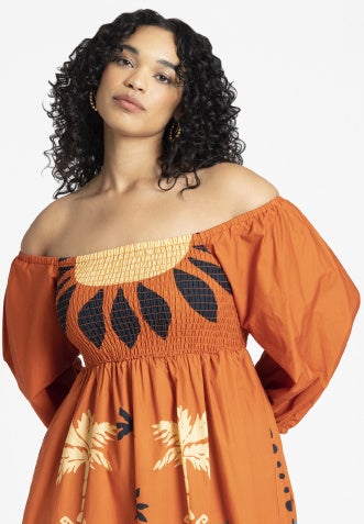 Printed Puff Sleeve Fringe Maxi image number 3