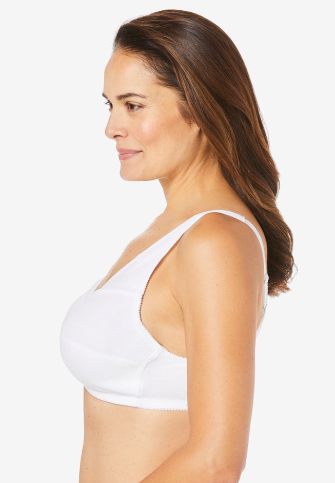 3-Pack Front-Close Cotton Wireless Bra image number 2