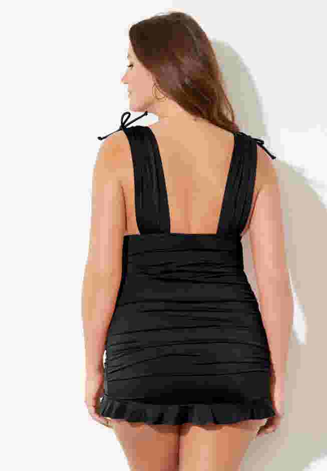 Adjustable Ruched Swimdress image number 1
