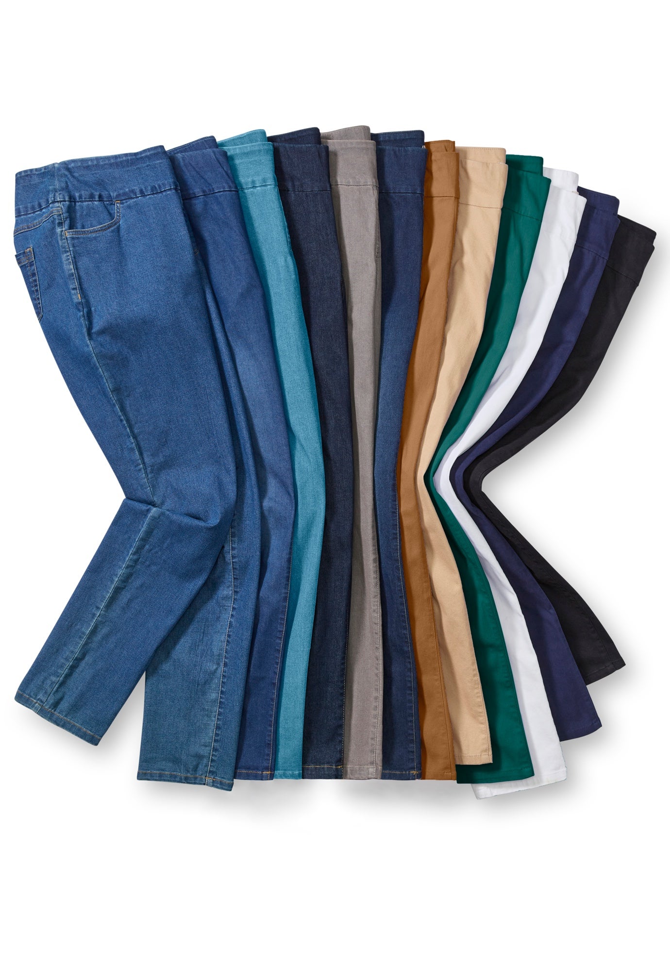 Flex-Fit Pull-On Straight-Leg Gap-Free Stretch Denim Jeans image number 5