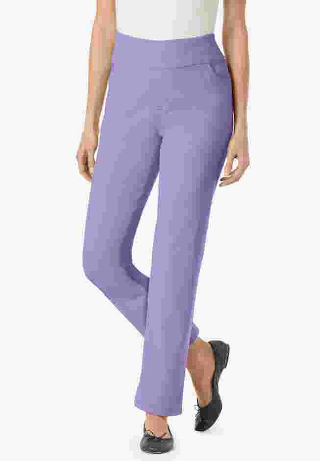 Flex-Fit Pull-On Straight-Leg Denim Jean image number 0