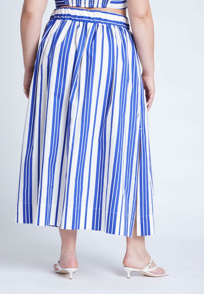 Poplin Maxi Skirt With Side Slits image number 3
