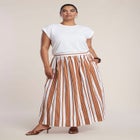Poplin Maxi Skirt With Side Slits image number 0