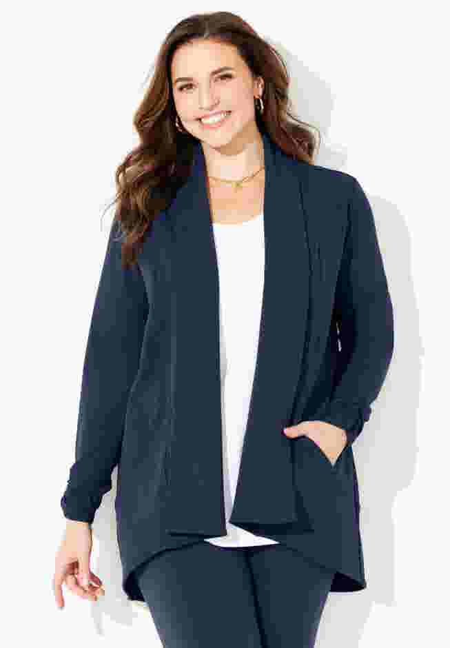 Relaxed Stretch Crepe Blazer image number 0