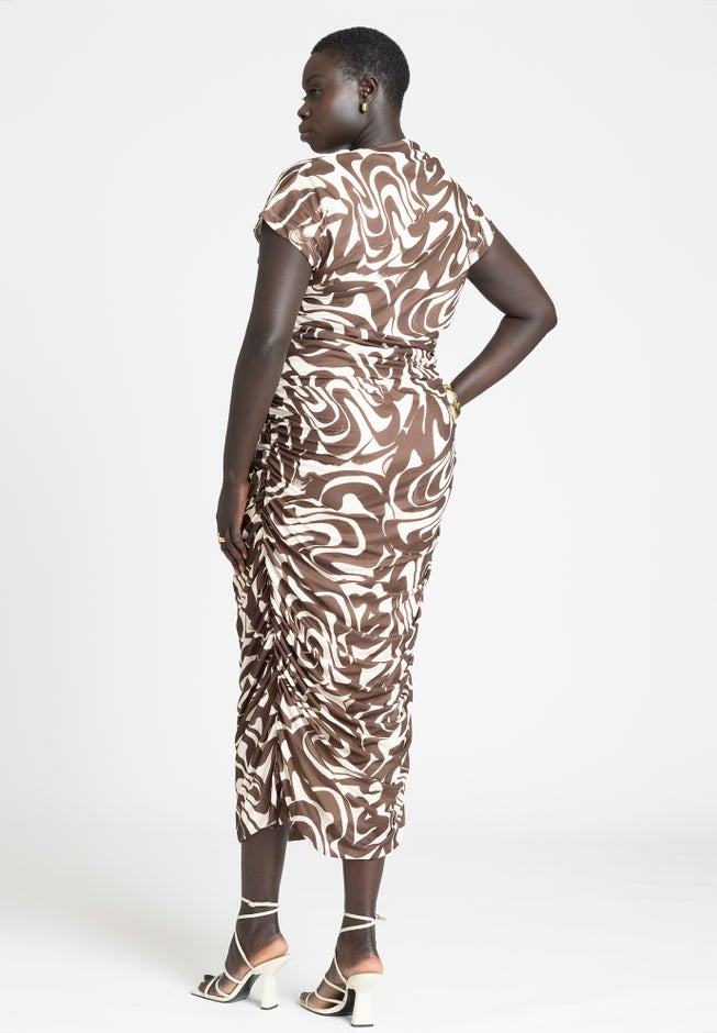 Draped Asym Dress image number null