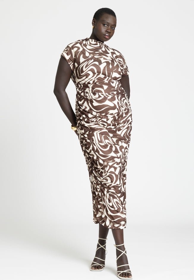 Draped Asym Dress image number null
