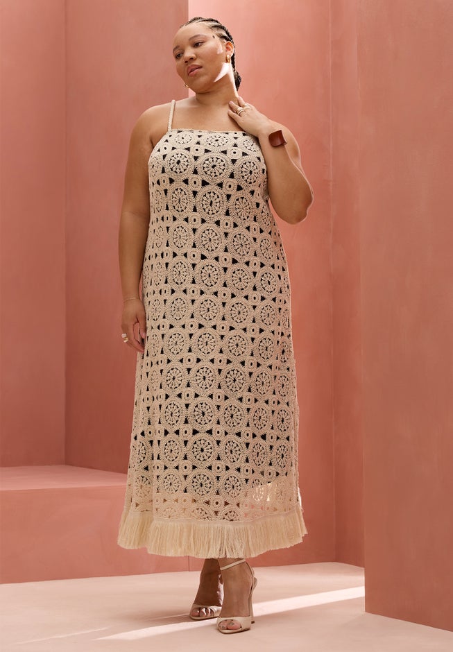 Fringe A-Line Dress image number null