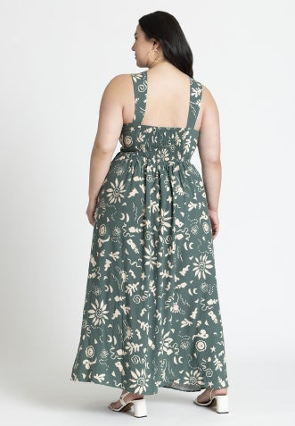 Crossing Straps Flare Maxi Dress image number null