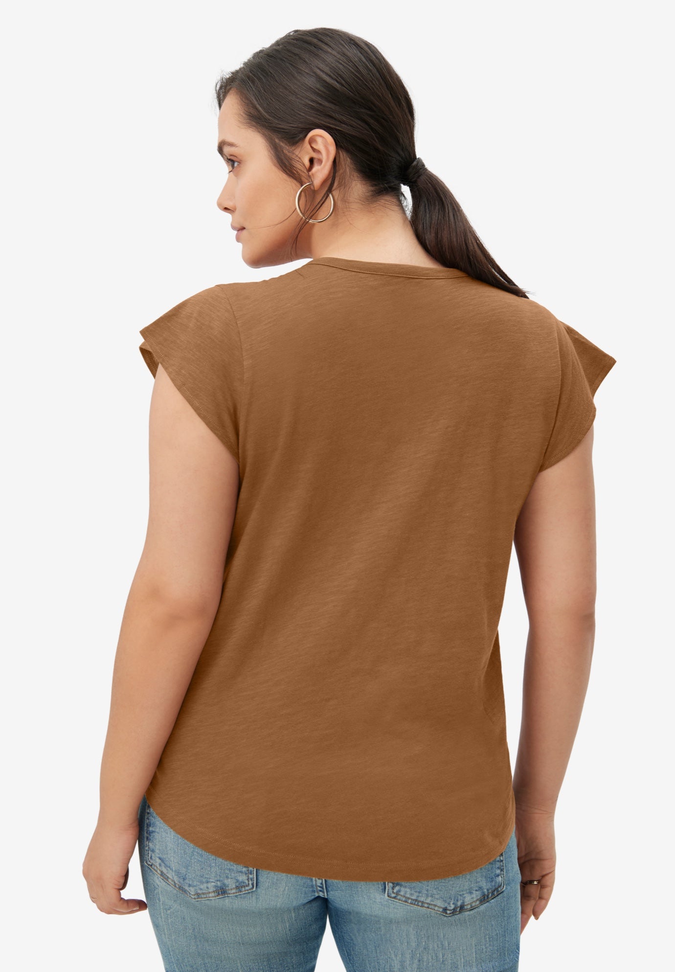 Cap Sleeve Henley Tee image number 1