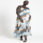 Printed Chiffon Flare Maxi Dress image number null