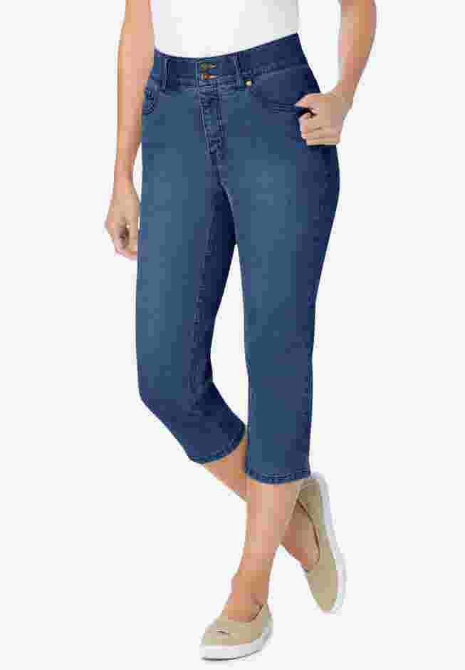 Secret Solutions&trade; Tummy Smoothing Denim Jean Capri image number 0