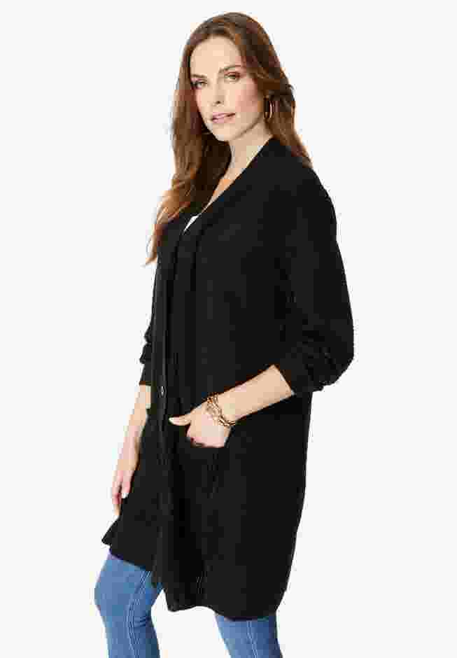 Open Front Waffle Knit Cardigan image number 2