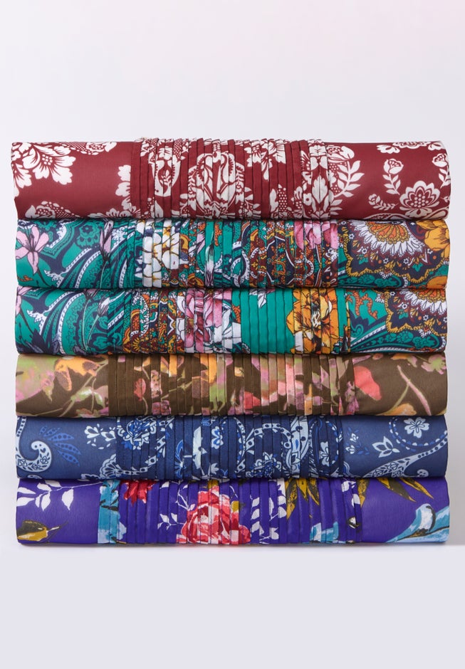 Plus Size Tara Pleated Shirt &ndash; Adjustable 3/4 Sleeve Swing Tunic with Notch Collar image number 1