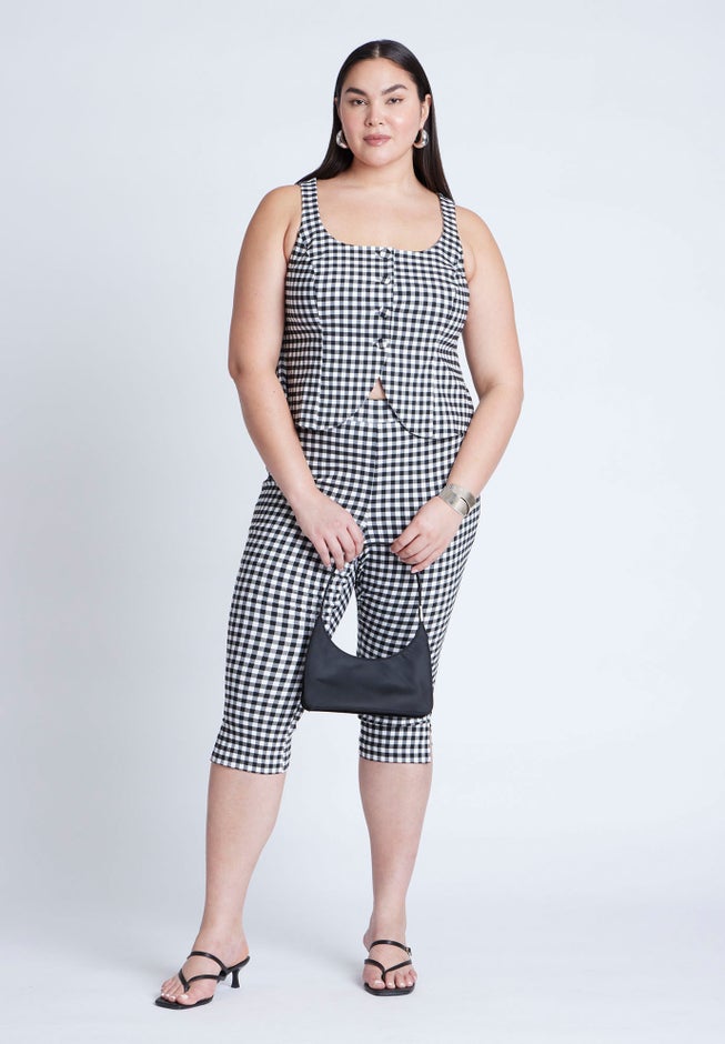 Gingham Square Neck Vest image number 3