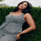 Gingham Square Neck Vest image number null