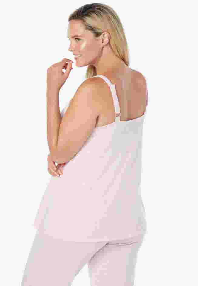 Marled Lace-Trim Sleep Tank image number 1
