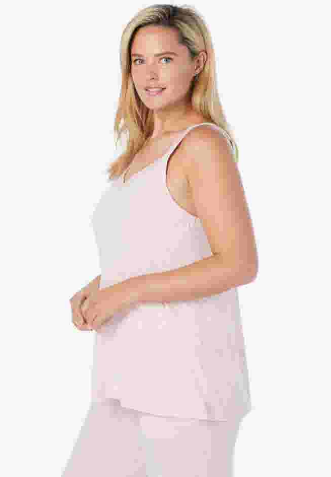 Marled Lace-Trim Sleep Tank image number 2