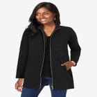 Stretch Cotton Zip Front Hi-Low Jacket image number null