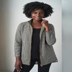 Stretch Cotton Zip Front Hi-Low Jacket image number 0