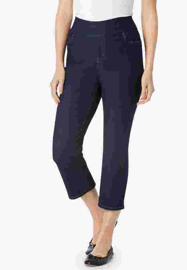 Flex-Fit Pull-On Denim Capri image number 0