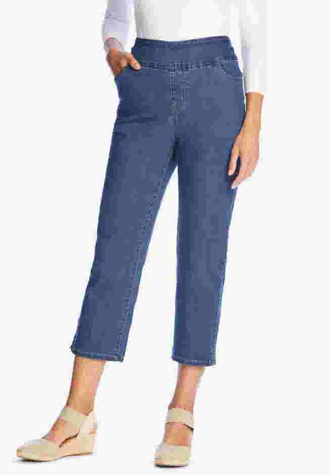 Flex-Fit Pull-On Denim Capri image number 0