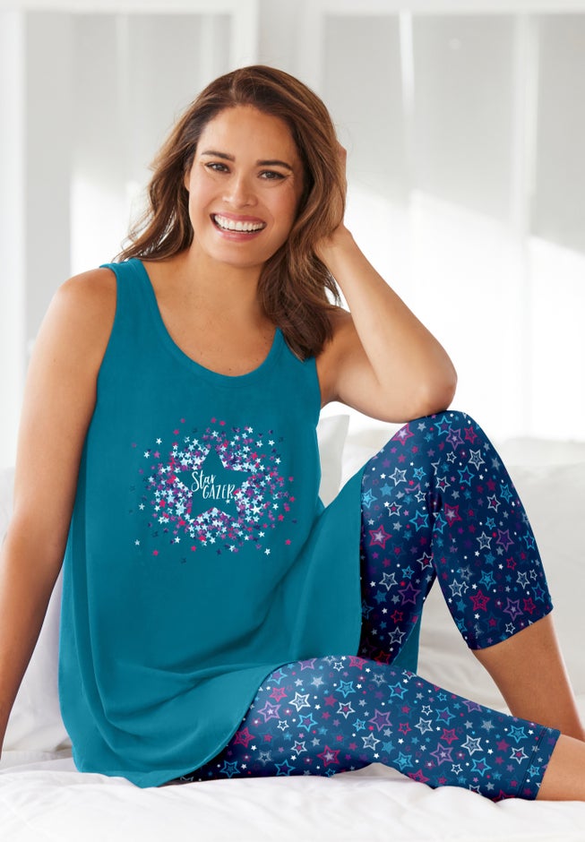 Scoopneck Tank & Capri Legging PJ Set  image number 4