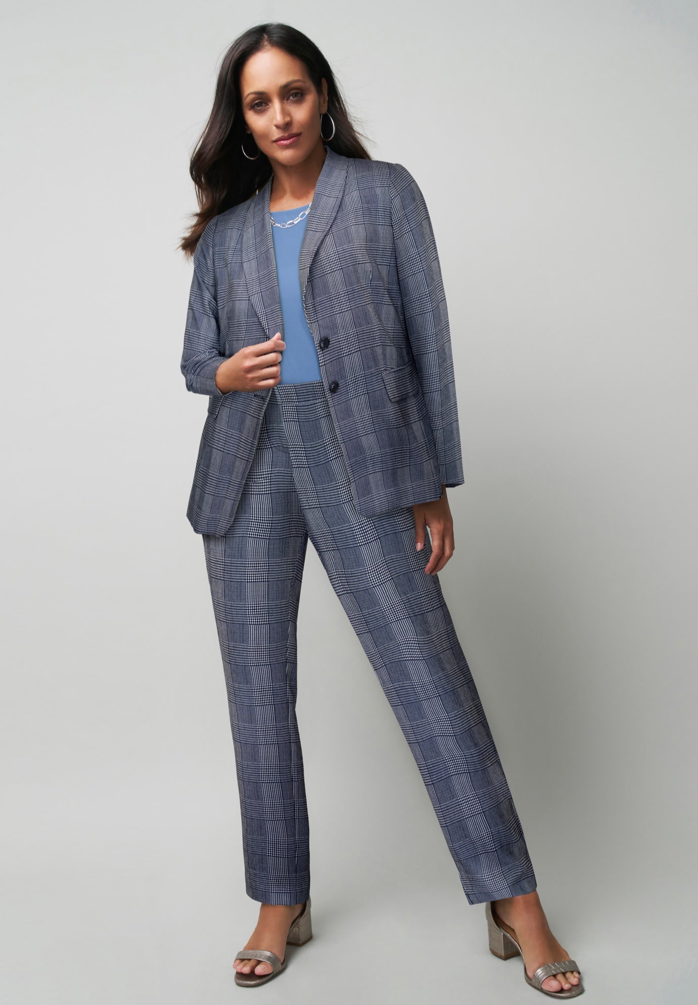 2-Piece Stretch Crepe Single-Breasted Pantsuit image number 0