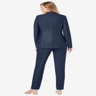 2-Piece Stretch Crepe Single-Breasted Pantsuit image number null