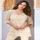 Fringed Crochet Sweater image number null