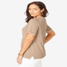 Fine Gauge Scalloped Sweater image number null