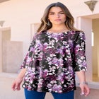 Plus Size Ultimate Three Quarter Sleeve Swing Tee image number 0
