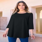 Plus Size Ultimate Three Quarter Sleeve Swing Tee image number null