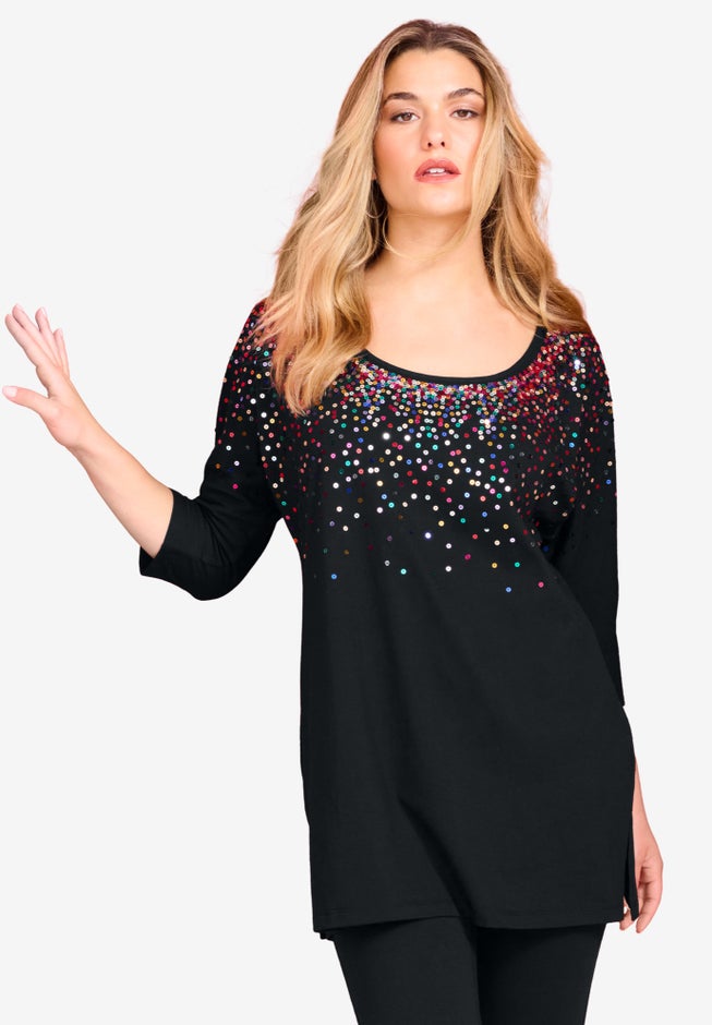Three Quarter Sleeve Embellished Tunic image number 2