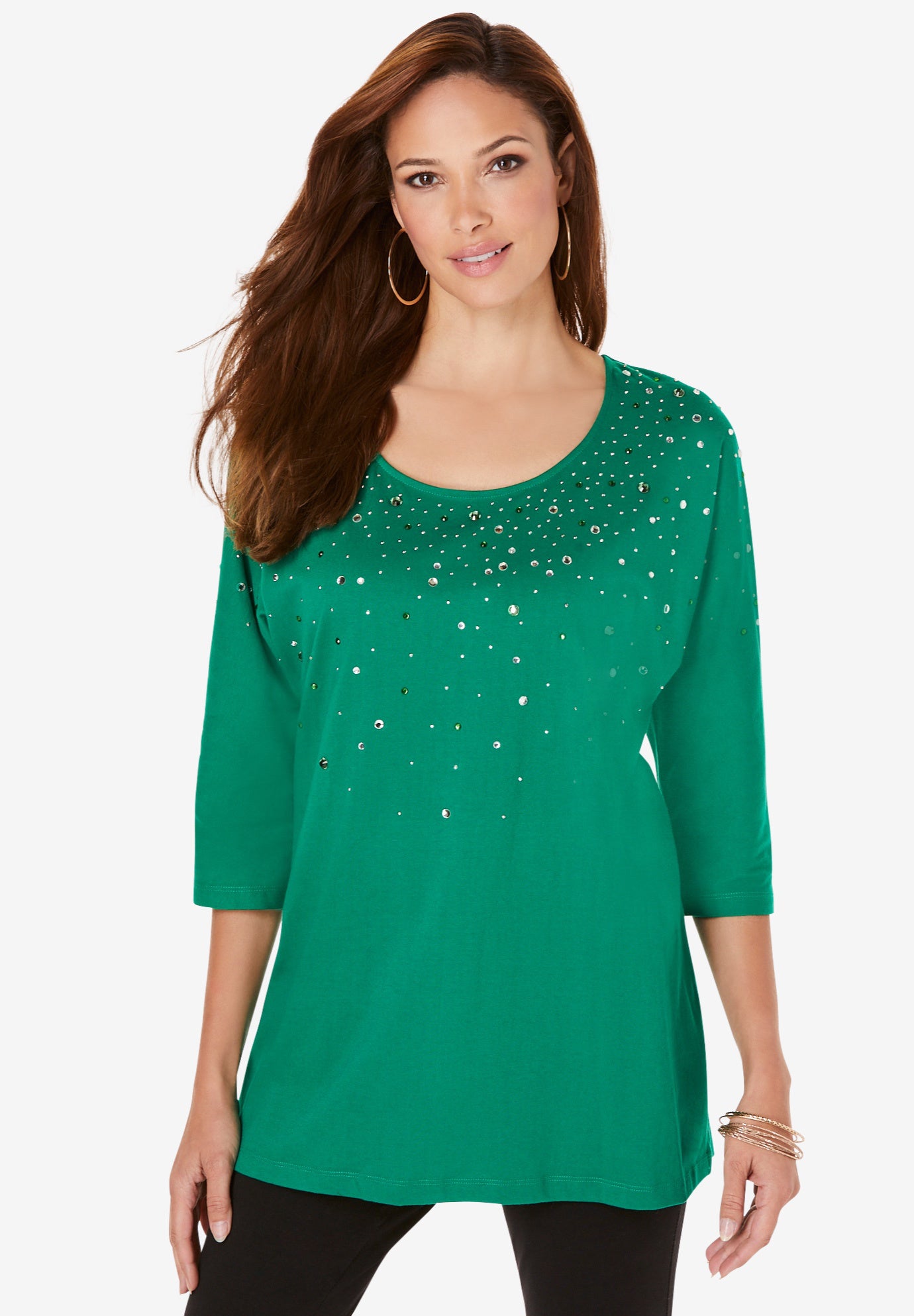 Three Quarter Sleeve Embellished Tunic image number 2