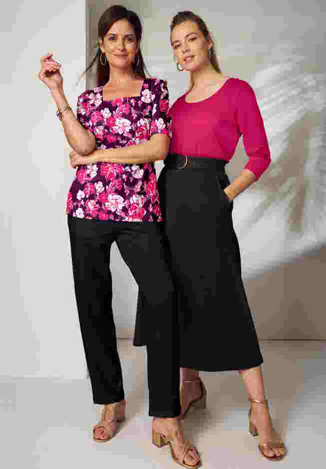 Stretch Cotton Square Neck Tee image number 4