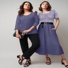 Stretch Cotton Square Neck Tee image number null