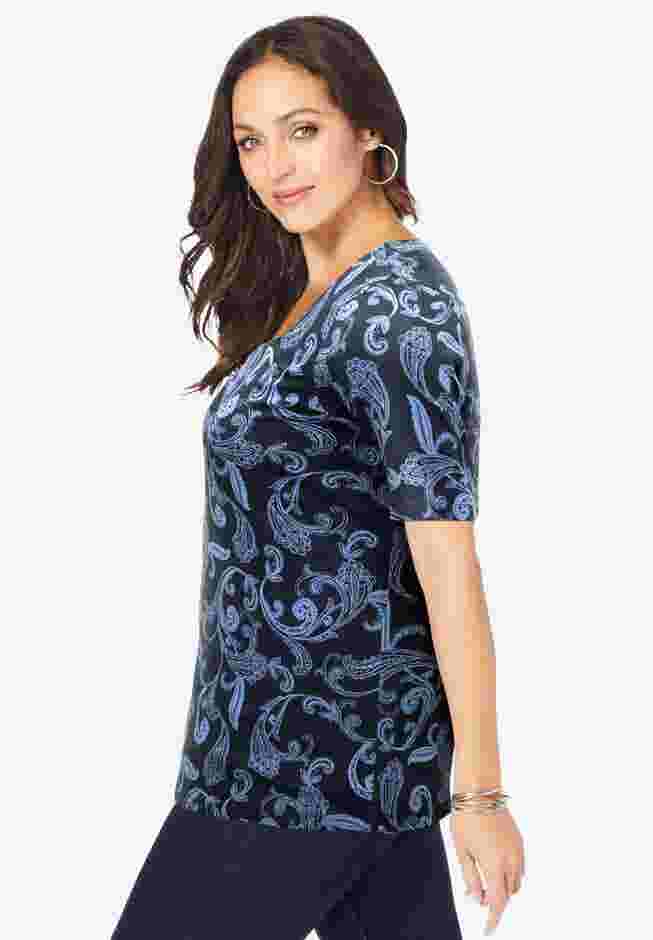 Stretch Cotton Square Neck Tee image number 2