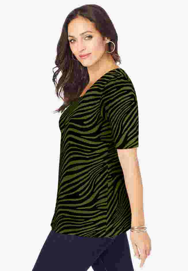 Stretch Cotton Square Neck Tee image number 3