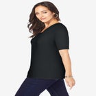 Stretch Cotton Square Neck Tee image number null