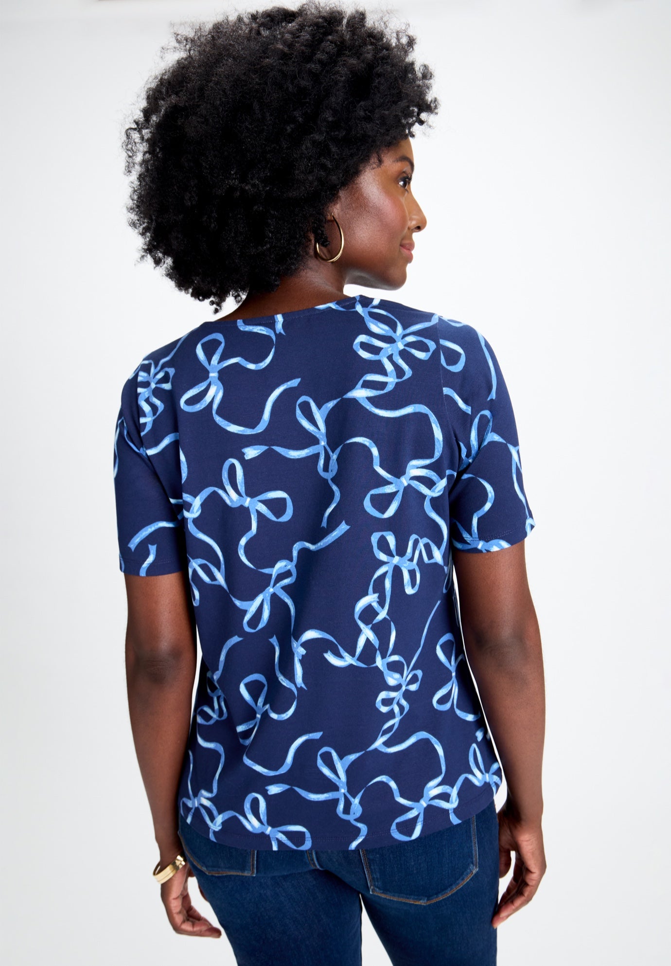 Stretch Cotton Square Neck Tee image number 1