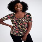 Stretch Cotton Square Neck Tee image number 0