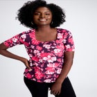 Stretch Cotton Square Neck Tee image number null